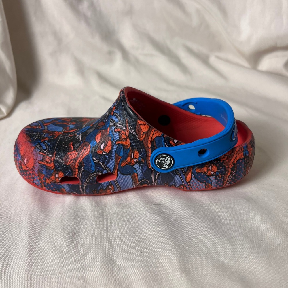 Crocs Kids Marvel Spider-Man Clogs Blue Red Graphic Print Size C12